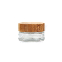 eco friendly 20ml empty cosmetic face eye glass cream jars contanier with bamboo lids